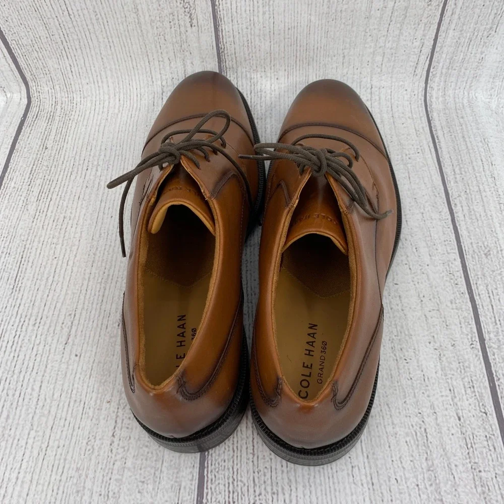 Cole Haan Bedford Cap Toe Oxford Men 13 British Tan Leather Grand 360 Dress Shoe